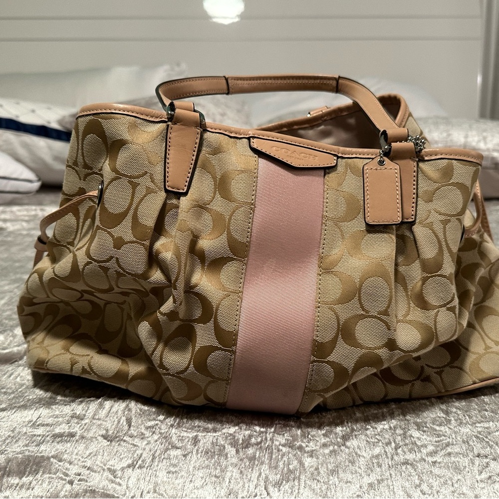 Coach Tan and Pink Women's Bag